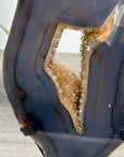 Large Agate & Quartz Druzy Portal - Geode Slice with Stand - MWS2245