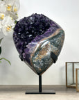 Top Grade Natural Amethyst Geode, Deep Purple Crystals, Stand included - MWS2312