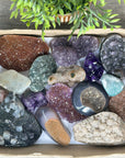 Boxed Lot of Hand-Polished Minerals – Natural Crystals for Spiritual and Decorative Use
