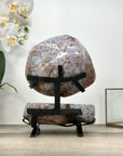 Natural amethyst Jewelry Box on Metal Stand - MWS2978