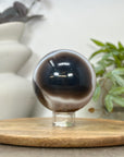 Amethyst & Banded Agate Sphere Geode with Druzy Crystal Cavity - SPH0182