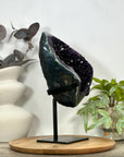 Outstanding Deep Purple Amethyst Geode with Green Jasper Banding - MWS3126