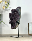 Natural Amethyst Crystal with Stalactite Formations, Metal Stand Included - MWS2553