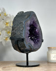 Stunning Amethyst & Agate Geode, Metallic Stand Included - MWS1372