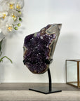 Deep Purple Amethyst on Metal Stand with Calcite - MWS2710