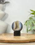 Banded Agate & Quartz Druzy Sphere Geode - SPH0210