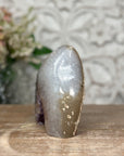 Gorgeous Quartz & Amethyst Stone Flame Carving Geode - FST0110