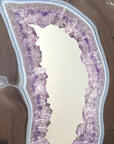Agate Slice Portal with Amethyst Center on Stand – Home Decor Crystal - MWS2670