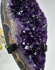 Large Amethyst & Agate Crystal, Metallic Stand Included - MWS1489