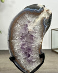 Natural Quartz & Amethyst Stone Slice on Stand - MWS3008