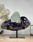 Natural Amethyst Cluster with Unique Calcite Crystal Specimen - MWS1784