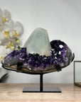 Natural Amethyst Cluster with Unique Calcite Crystal Specimen - MWS1784