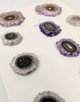 Genuine Amethyst, Quartz & Green Jasper Stalactite Slices Flat - Perfect for Crafting Unique Jewelry - STS0049