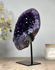 Top Quality Natural Amethyst Geode, Metallic Stand Inlcuded - MWS1752