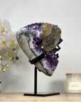Natural Calcite & Amethyst Specimen, Stand Included - MWS2051