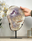 XXL Amethyst & Quartz Geode Slice Portal, Stand included - MWS2334