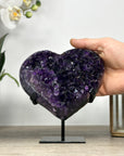 A Grade Uruguayan Amethyst Stone Heart Carving - HST0285