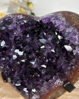 Beautiful Deep Purple Uruguayan Amethyst Stone Heart Carving - HST0267
