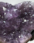 Natural Large Amethyst Heart Carving with Metal Stand - HST0228