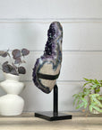Natural Top Grade Amethyst Cluster on Metal Stand for Home Decor - MWS3150