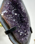 Unique Natural Amethyst Cluster with Blue Banded Agate Shell - MWS1476