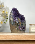 Natural Amethyst Cut BAse Cathedral with Stalactite Eye Formation - CBP1126