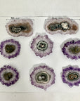 High-Quality Amethyst & Quartz Stalactite Slices for Jewelers - Wholesale Bulk Pack - STS0081
