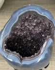 Polished Blue Agate & Amethyst Geode on Stand - MWS3186