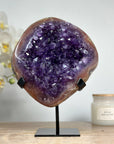 Deep Purple Amethyst Geode with Red Tone Jasper Shell - MWS1573