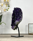Deep Purple Amethyst Cluster on Metal Stand - MWS2781