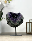 Deep Purple Amethyst Geode with Green Jasper Shell - MWS2174