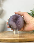Amethyst & Agate Sphere Geode with Druzy Crystal Interior - SPH0230