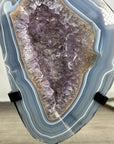 Blue Banded Agate & Amethyst Stone Slice - MWS3015