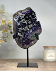 Stunning Amethyst Cluster with Green Jasper Shell & Clacite Formations - MWS1757