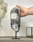 Amethyst and Quartz Slice Mineral Specimen for Home Decor - MWS2666