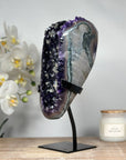 Deep Purple Natural Amethyst Gode with Calcite Inclusions - MWS1767