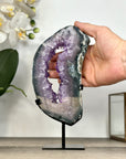 Amethyst Geode Slice on Stand with Deep Purple Crystals - MWS2912