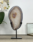 Quartz & Agate Slice on Metal Stand - MWS2892