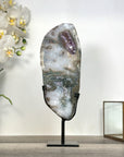 Amethyst and Quartz Slice Mineral Specimen for Home Decor - MWS2666