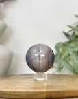 Banded Agate & Quartz Druzy Sphere Geode - SPH0218