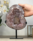 Unique Pink amethyst Geode with Suagr Calcite Specimen - MWS2307