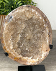 Yellow Tone Quartz Geode with Metallic Stand - MWS2148