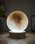 Stunning Quartz & Agate Sphere with Wooden Stand with uilt-in LED Light - SPH0136