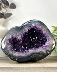 XL Natural Amethyst Geode with Agate Shell - STGE0054