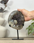 Natural Quartz & Amethyst Geode with Calcite Inclusion - MWS3187