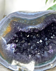 Stunning Blue Banded Agate & Amethyst Stone Geode - STGE0084