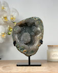 Natural Quartz & Jasper Geode, Stand Included - MWS1470