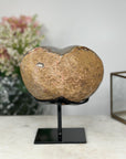 Natural Yellow Quartz Stone Heart, Stand Included - HST0182