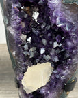 Natural Deep Purple Amethyst with Calcite Crystal Formation - Stand Included - MWS2485