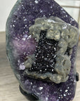 Stunning Amethyst Cluster with Unique Calcite & Black Hematite Formation - MWS2337